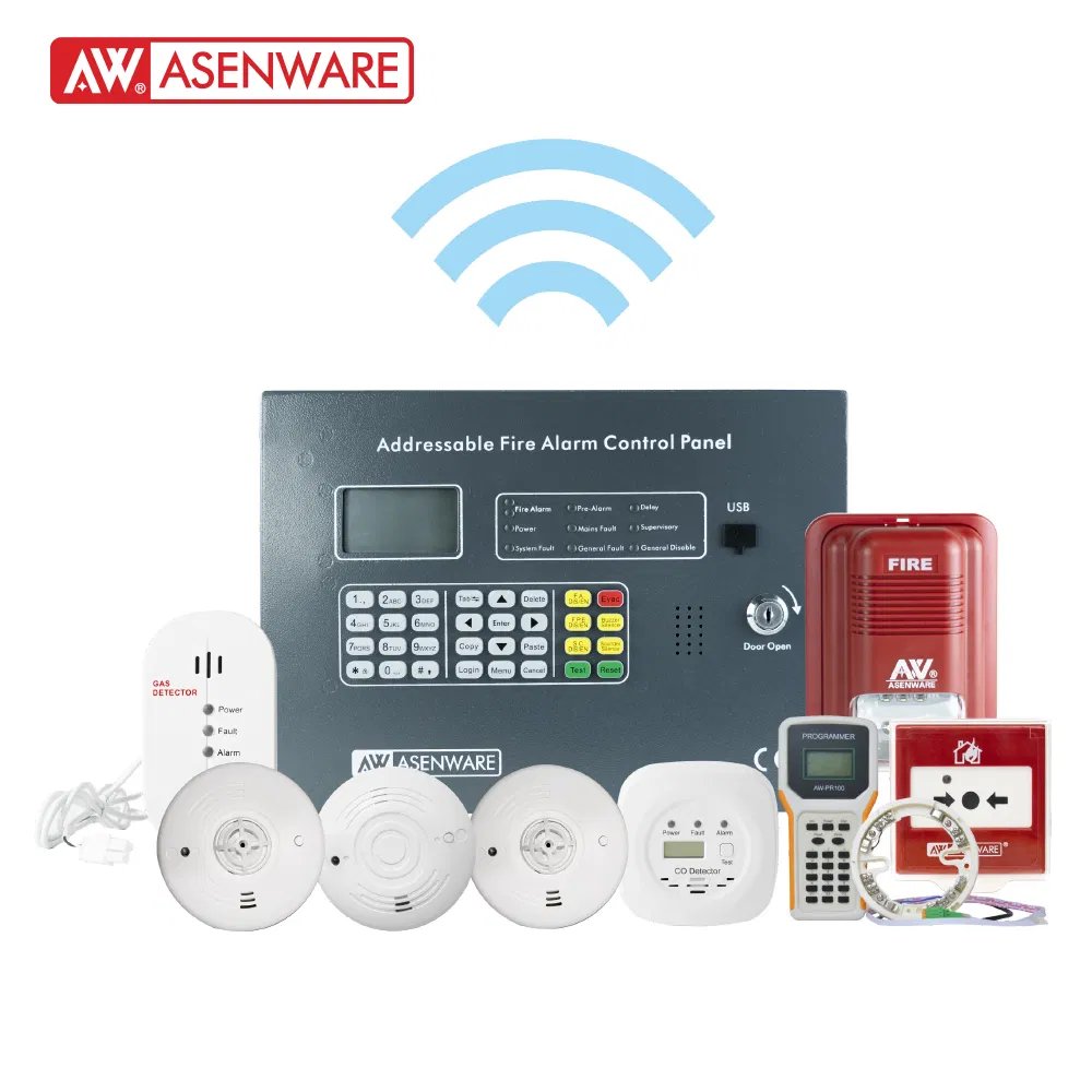 Aw-Fp128 Wireless Addressable Fire Alarm Control Panel