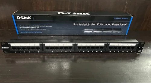 D-Link NPP-C61BLK241 Cat6 24-Port Patch Panel – Fully Loaded, 1U Rackmount