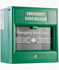 Emergency Break Glass Green Fire Alarm Exit Button